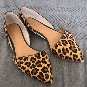 J.Crew Zoe Calf Hair D’Orsay Flats Cheetah